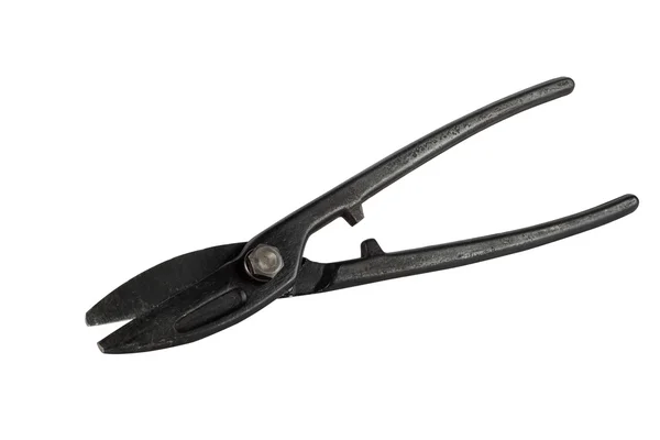 Black scissors on metal — Stock Photo, Image