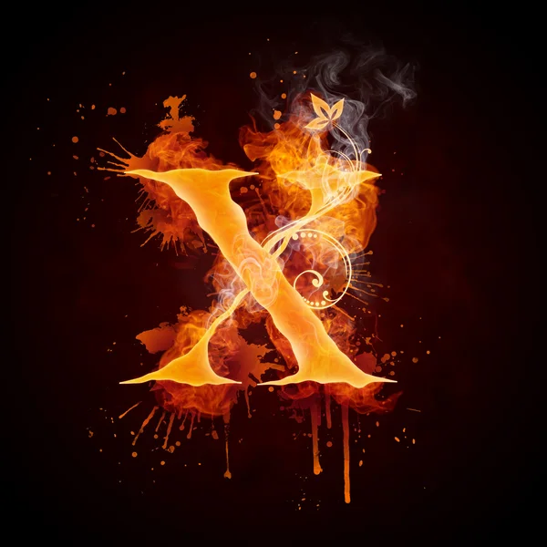 Carta de redemoinho de fogo X — Fotografia de Stock