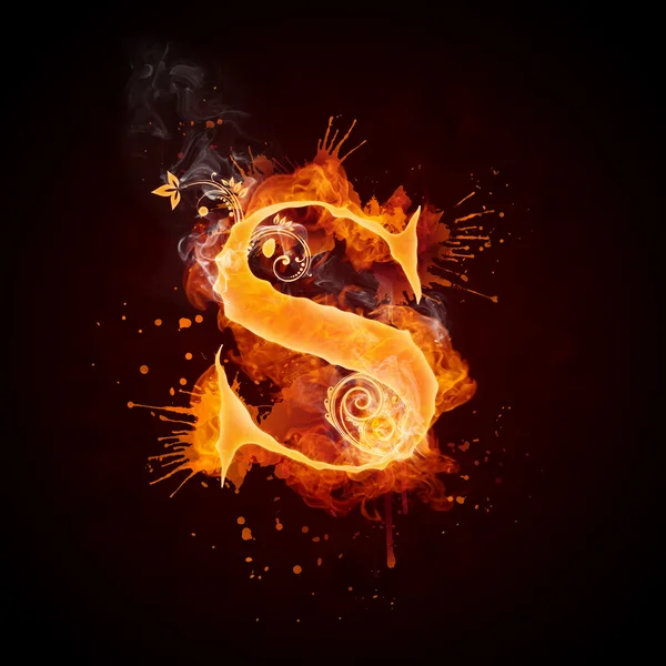 Fire Swirl Letter S — Stock Photo, Image