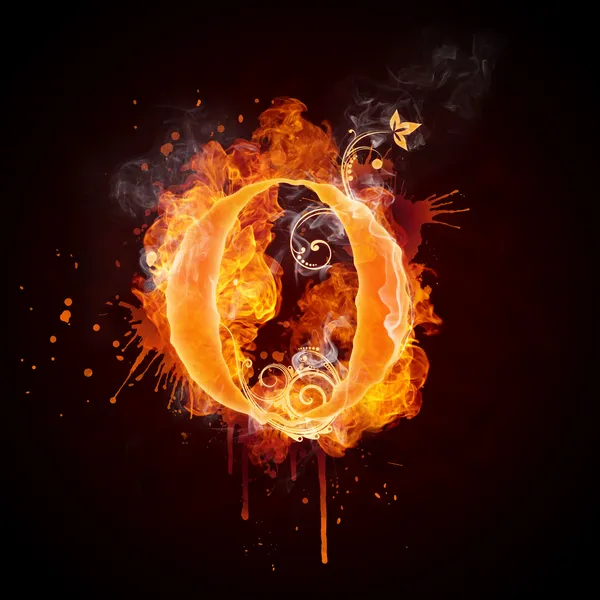 Fire Swirl Letter O — Stock Photo, Image