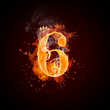 Fire Swirl Number 6 clipart