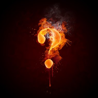 Fire Swirl Question Mark clipart