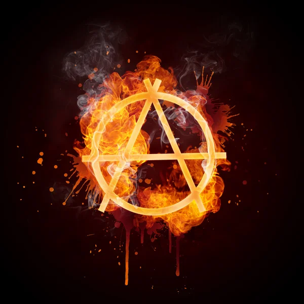 Fire Swirl Anarchy — Stock Photo, Image