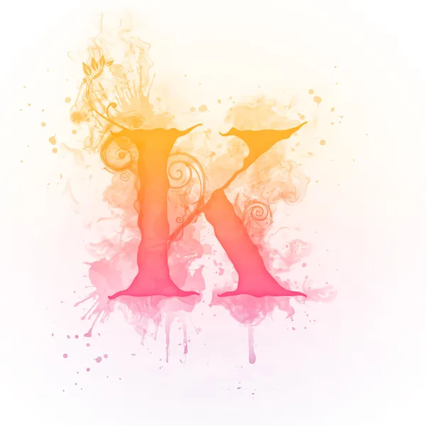 Słoneczny wirowa litery k — Zdjęcie stockowe