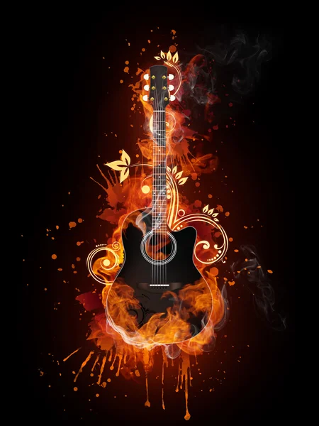 Akustyczna - gitara elektryczna — Zdjęcie stockowe