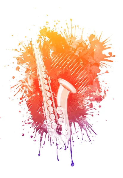 Akvarell saxofon — Stockfoto