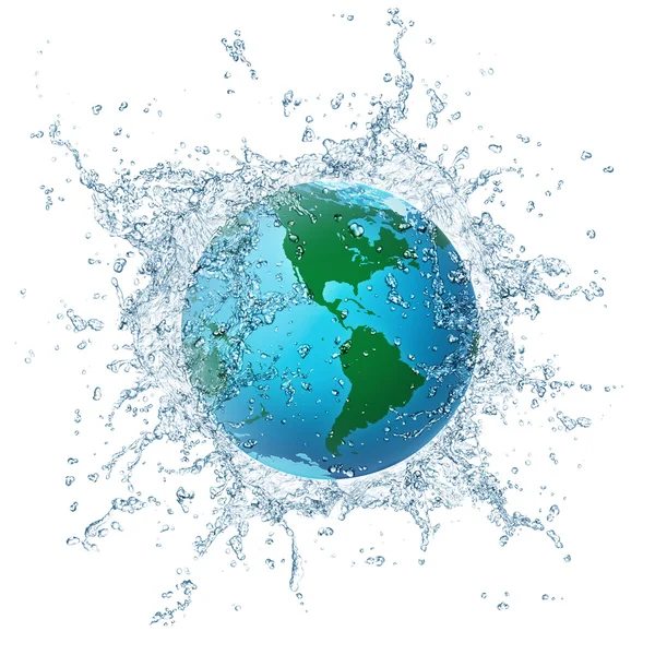 Globe in water — Stockfoto