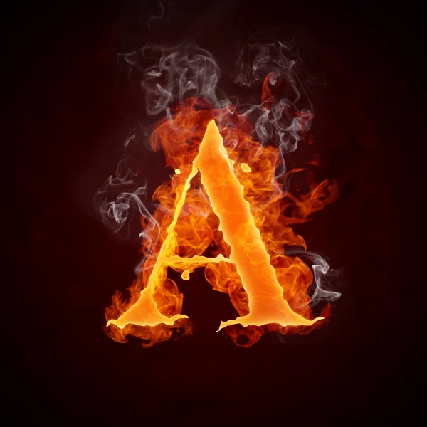 Yangın harfler a-z — Stok fotoğraf