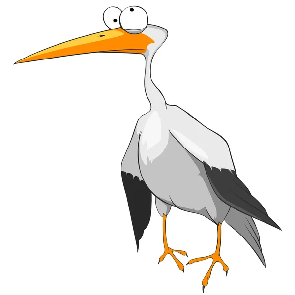 Cartoon Character Funny Stork — Stock Vector