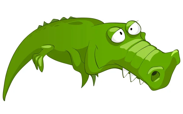 Zeichentrickfigur Krokodil — Stockvektor
