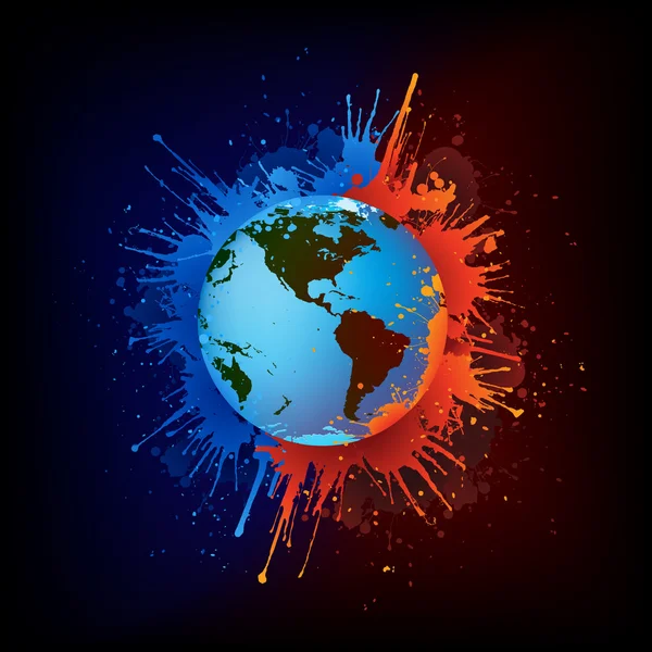 Globe en peinture — Image vectorielle