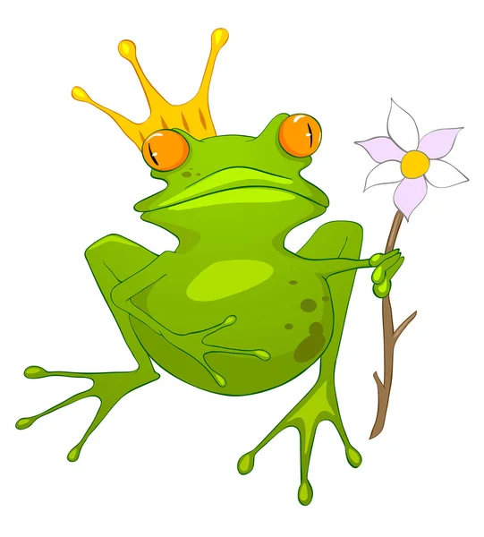 Cartoon Character Princess Frog — Stock Vector