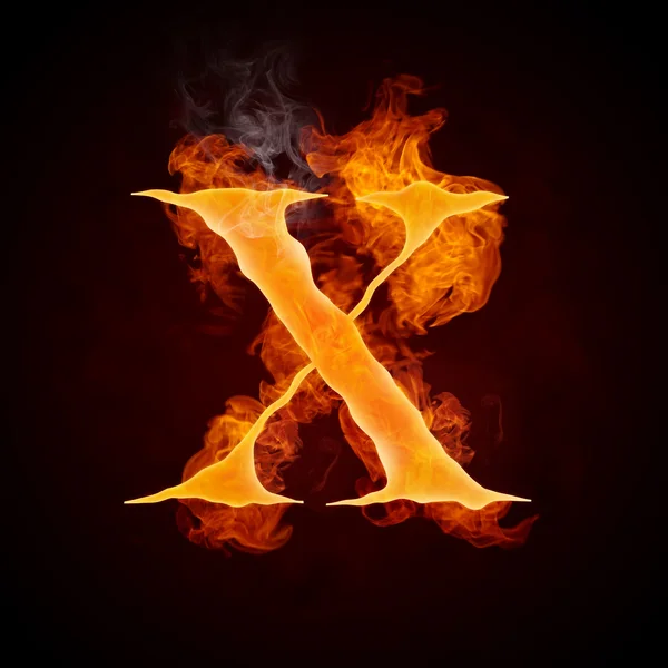 Огненные буквы A-Z — стоковое фото