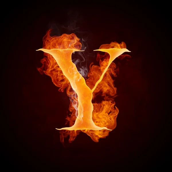 Carta de redemoinho de fogo Y — Fotografia de Stock