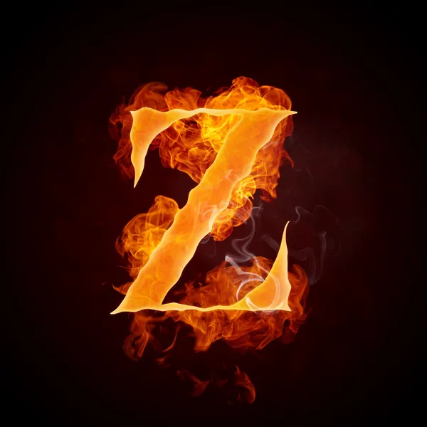 Cartas de fogo A-Z — Fotografia de Stock