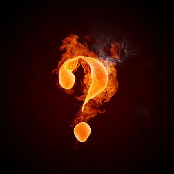 Fire Question Mark — Stock Photo, Image