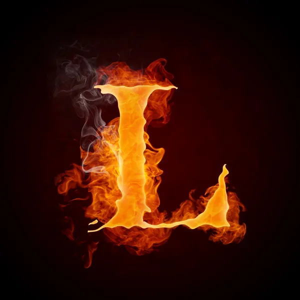 Tűz a betűk a-z — Stock Fotó