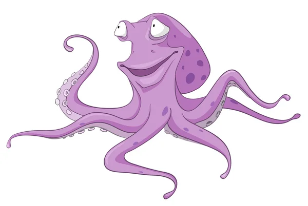 Cartoon Character Octopus — Stock Vector