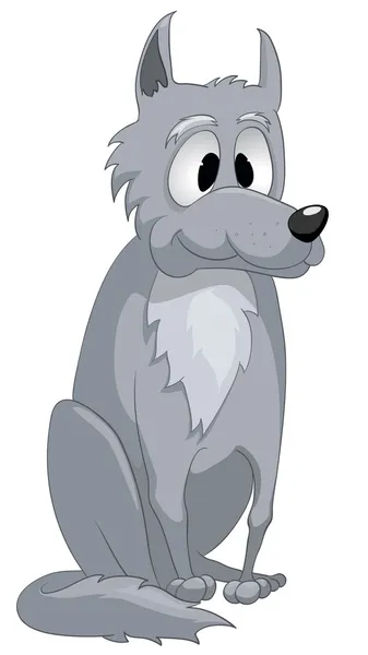 漫画のキャラクターのオオカミ — ストックベクタ
