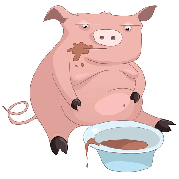 Caráter dos desenhos animados Porco — Vetor de Stock
