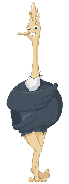 Cartoon karakter struisvogel — Stockvector