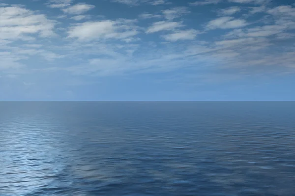 Beautiful sea and clouds sky - digital artwork — Stock Photo, Image