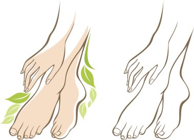 Female hands and feet clipart