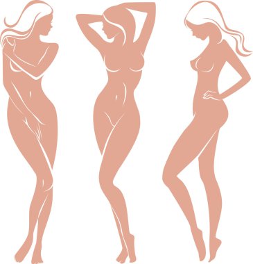 Beautiful nude woman clipart