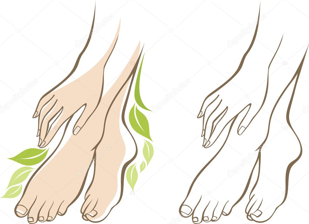Female hands and feet