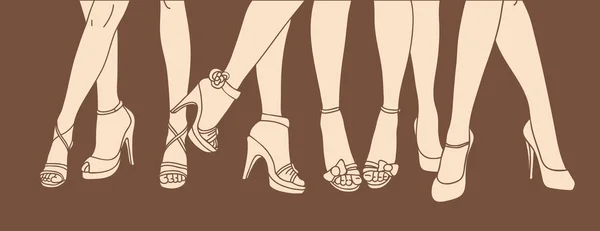 Krásné ženské nohy — Stockový vektor
