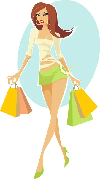 Sexy shopper — Stock Vector