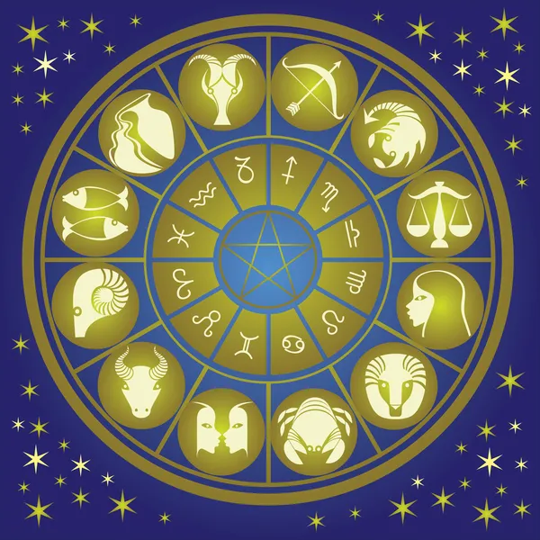 Ruota zodiacale — Vettoriale Stock