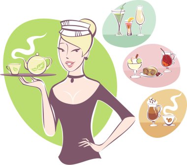 Waitress clipart