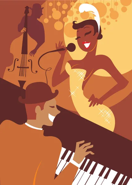 Noche de jazz — Archivo Imágenes Vectoriales