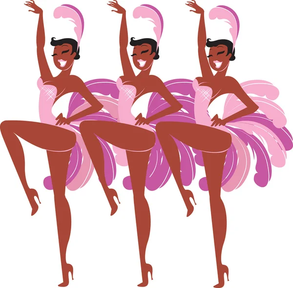 Showgirls cabaret — Vettoriale Stock