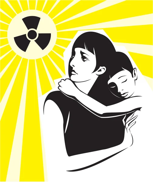 Save humanity from radiation — Stock Vector