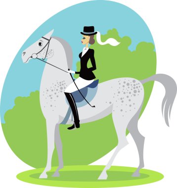 Jockey on a horse clipart