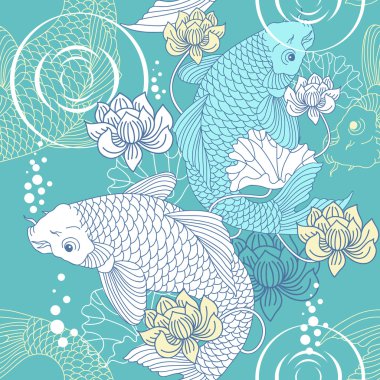 Koi carp pattern clipart