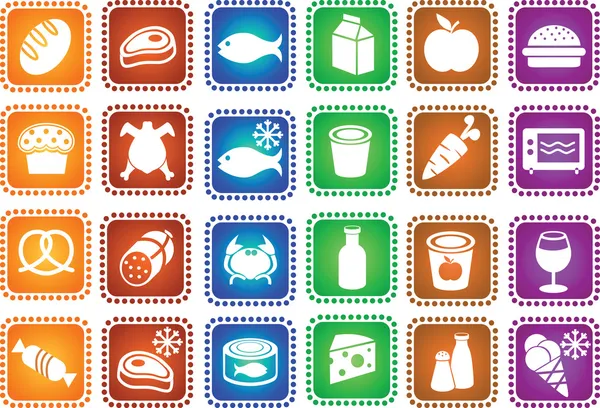 Grocery icons — Stock Vector