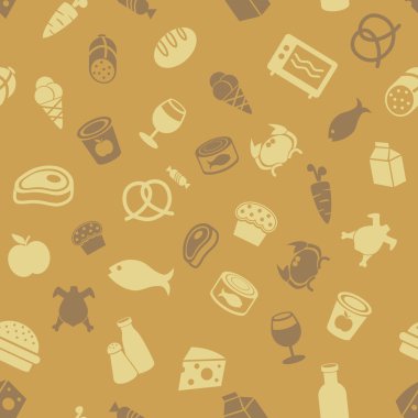 Food icons seamless pattern clipart