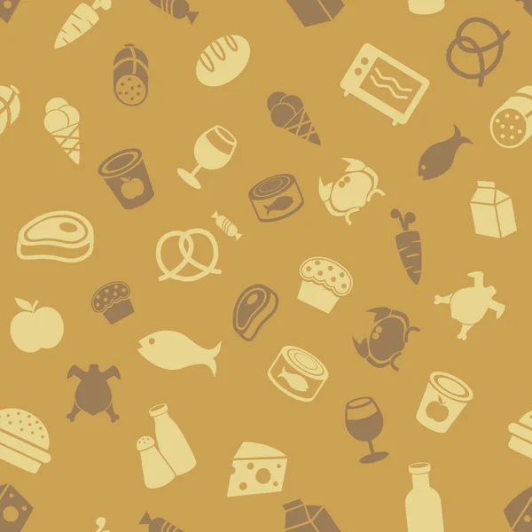 음식 아이콘 완벽 한 패턴 — 스톡 벡터