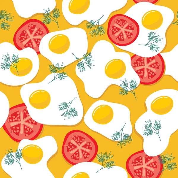 Huevos fritos patrón sin costura — Archivo Imágenes Vectoriales