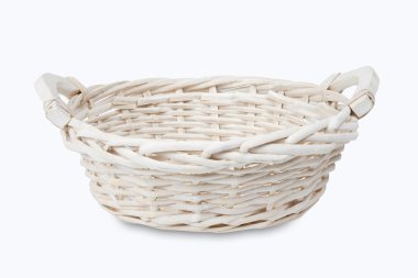 White empty wicker basket clipart