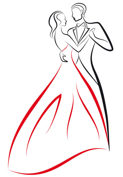 Танцующая пара, вектор
