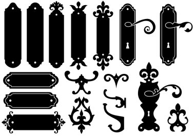 Door accessories, vector clipart