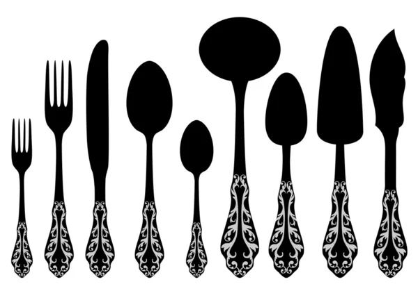 Cutlery set, vector — Stock Vector