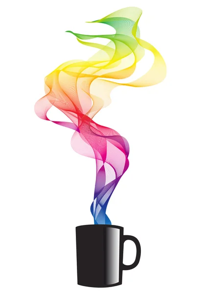 Кофе с дымом, вектор — стоковый вектор
