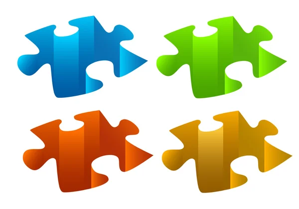 Puzzle parçaları, vektör — Stok Vektör