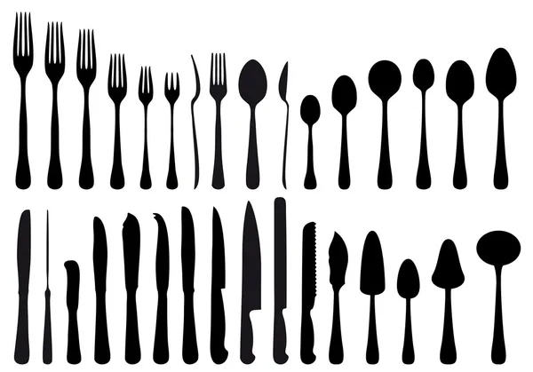 Cutlery set, vector — Stock Vector