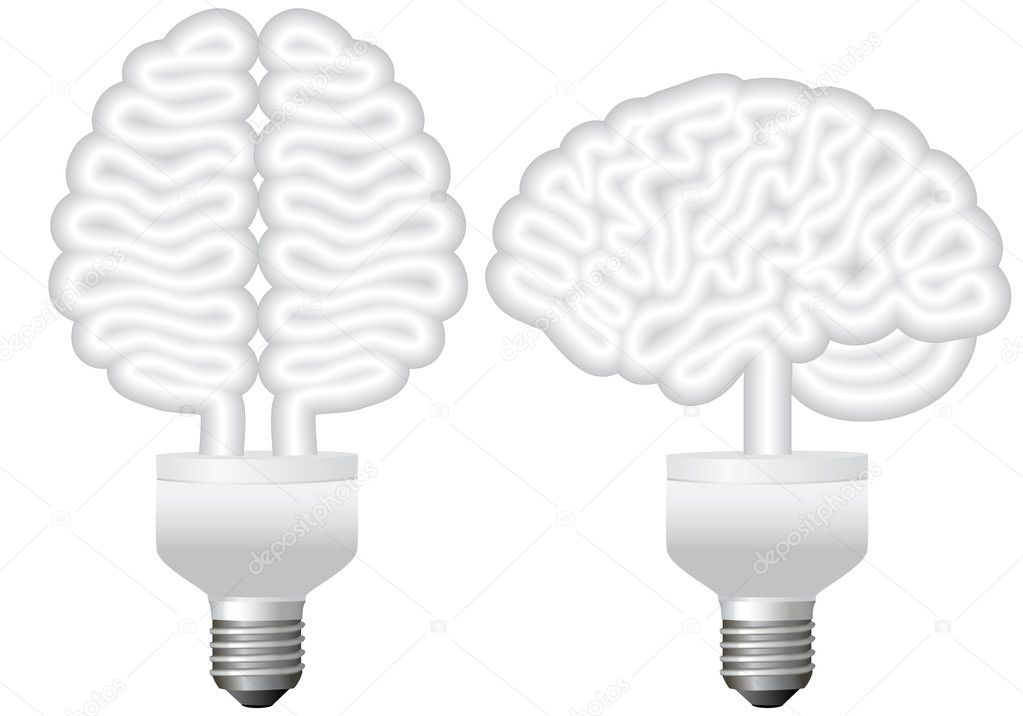 Eco bulb brain, vector